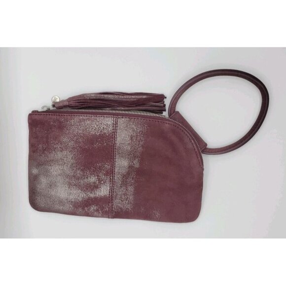 HOBO INTERNATIONAL Sable Wristlet Tassel  PLUM GRAPHITE Wallet Clutch $138 - Picture 5 of 10